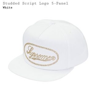 Supreme White Studded logo hat